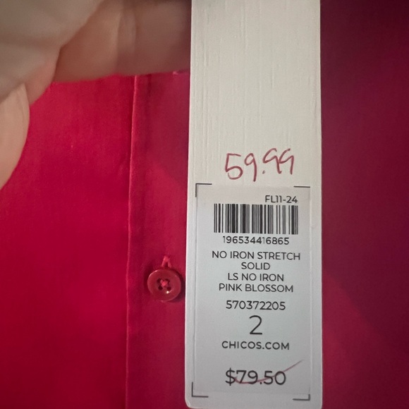 Chico's Vibrant Deep Pink Blouse - Picture 8 of 13
